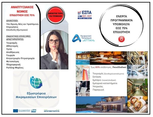 Το 90% των δραστηριοτήτων, υφιστάμενων επιχειρήσεων επιδοτούνται έως 65%